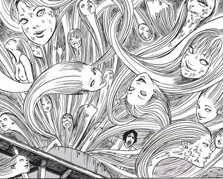 Promotional art featuring Ito's most famous works